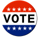 Red, White and Blue Vote Button
